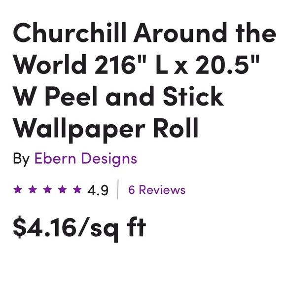 NWOT Peel & Stick wallpaper roll, 30.75 sq ft. - Picture 3 of 13